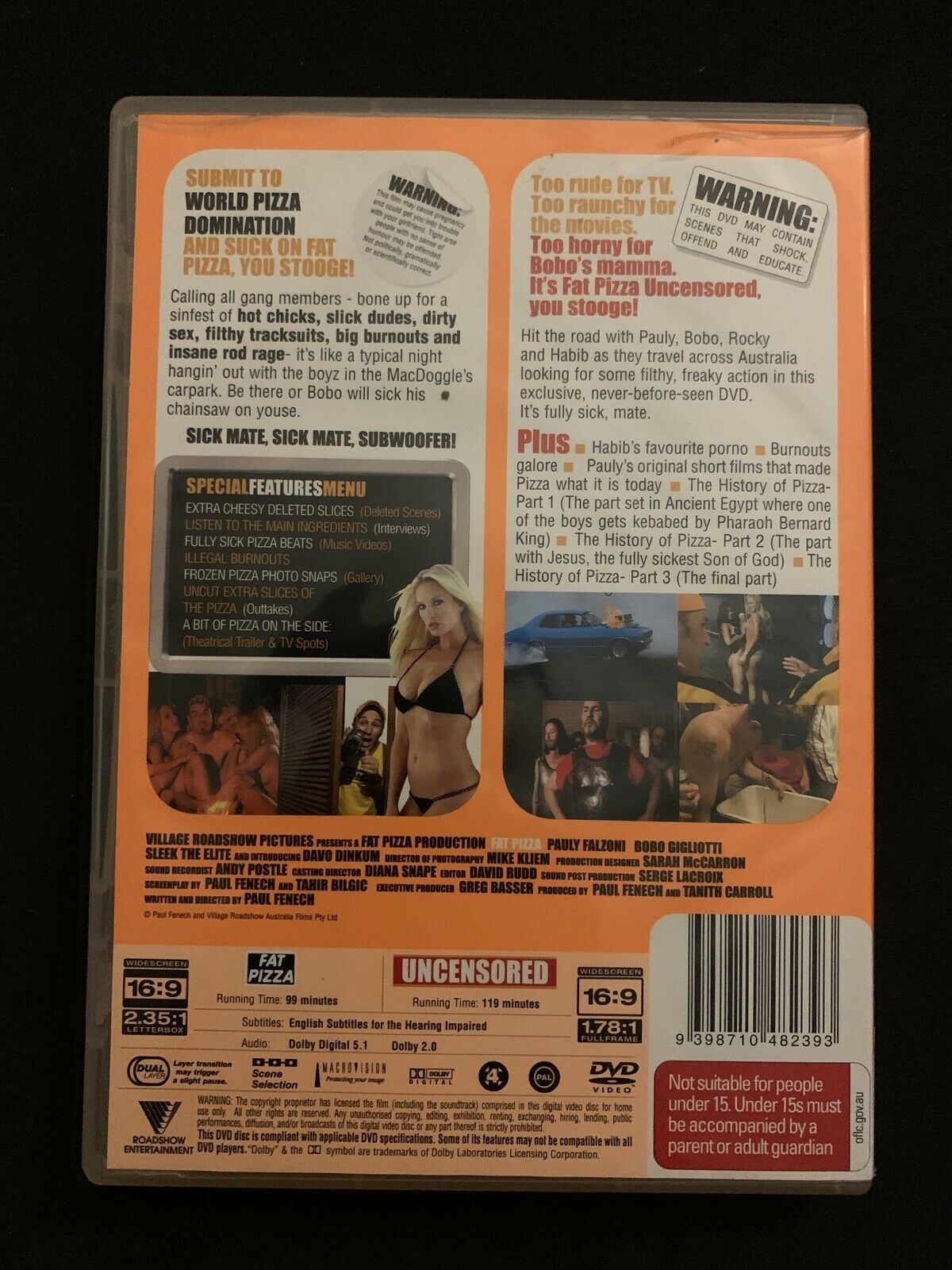 Fat Pizza - Fully Sick Pack! (DVD, 2006, 2-Disc Set) Paul Fenech, Paul Nakad