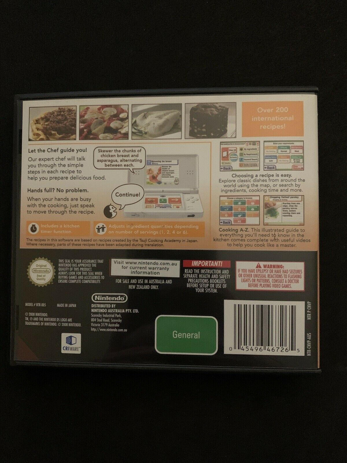 Cooking Guide - Can't Decide What to Eat? - Nintendo DS with Manual