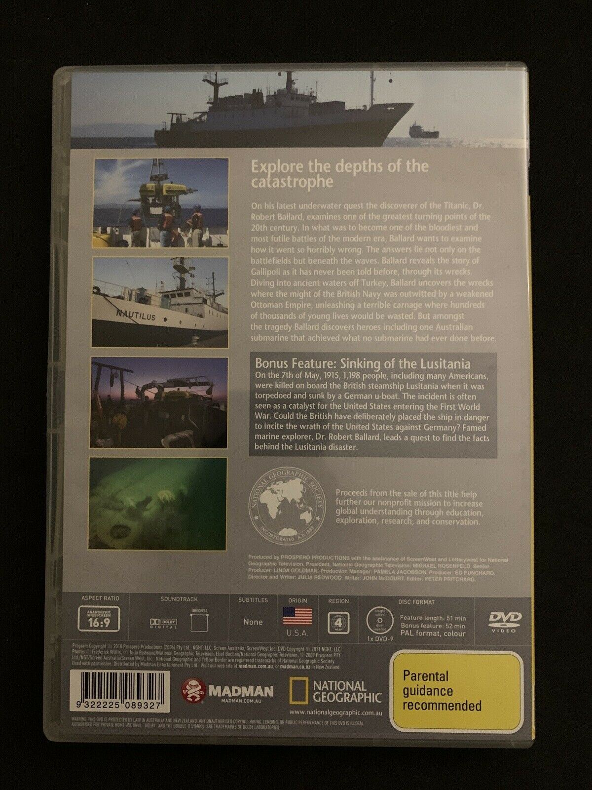 National Geographic - Gallipoli's Deep Secrets (DVD, 2011) Region 4