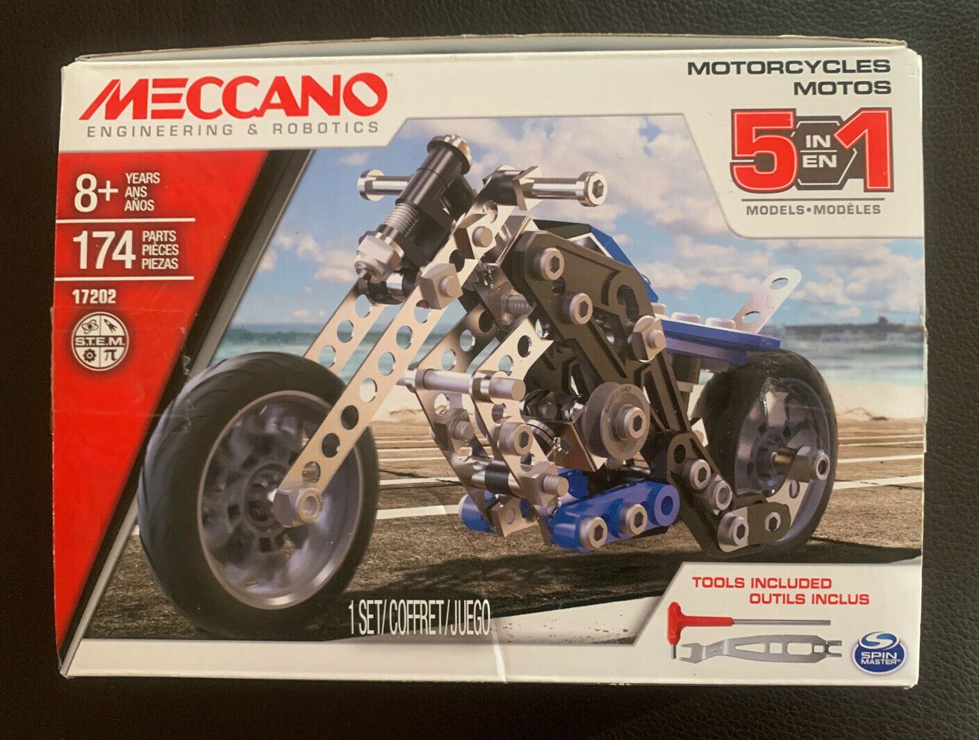 Meccano Engineering Robotics 5 In 1 Set Motorcycle Kids Building Toys Fast Post