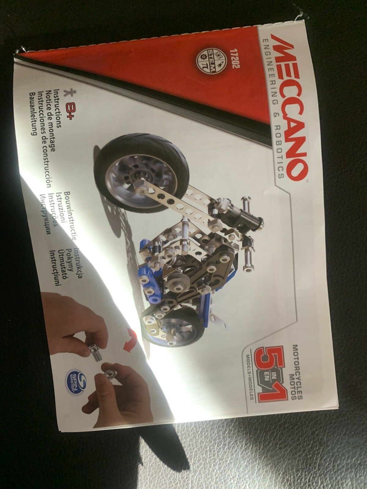 Meccano Engineering Robotics 5 In 1 Set Motorcycle Kids Building Toys Fast Post