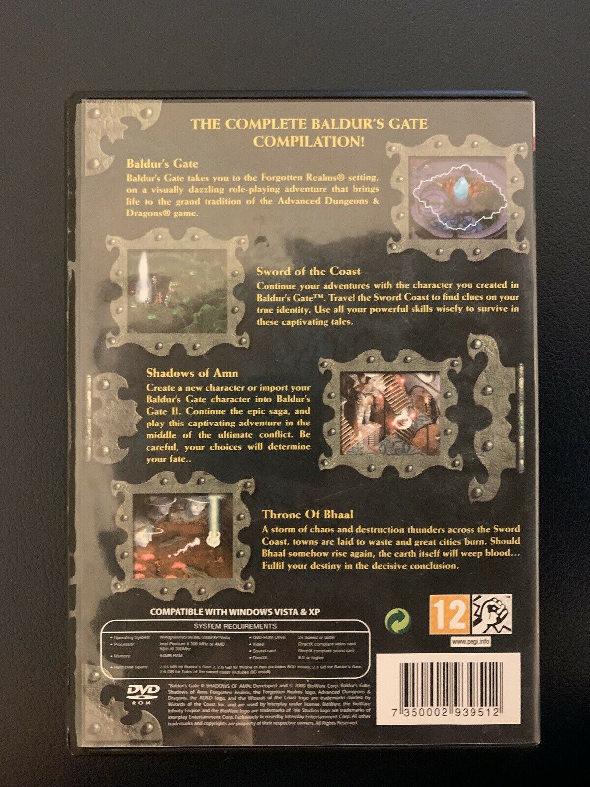 Baldurs Gate 4 in 1 Box Set - Shadows Amn, Sword Coast, Throne of Bhaal -PC Game