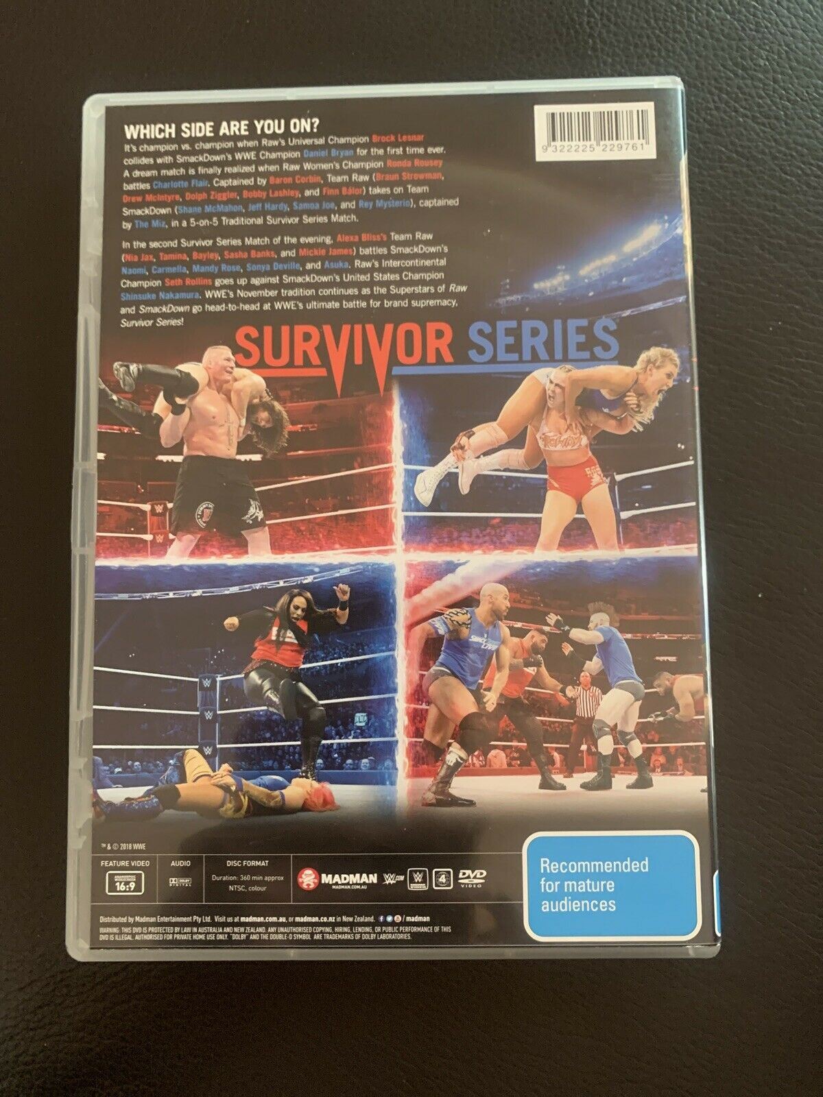 WWE - Survivor Series 2018: Raw Vs Smackdown (DVD, 2018) Region 4