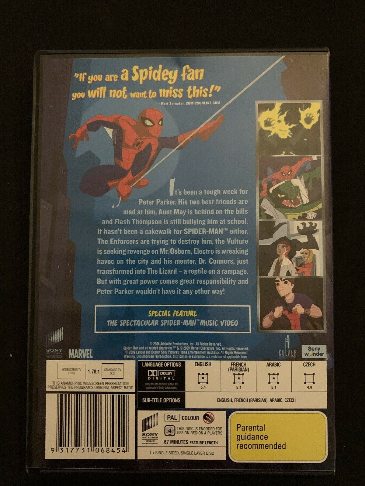 The Spectacular Spiderman : Vol 1 DVD Region 4