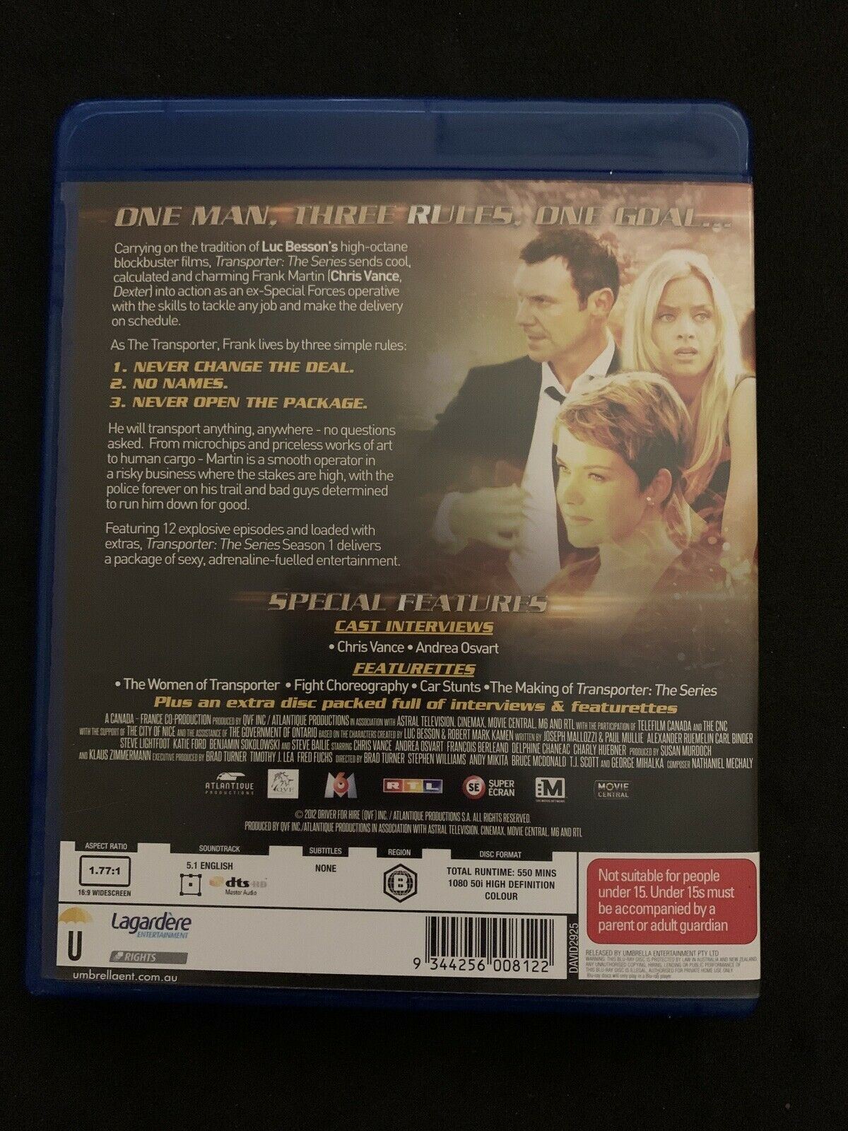 Transporter - The Series : Season 1 (Blu-ray, 2013, 4-Disc Set) Region B