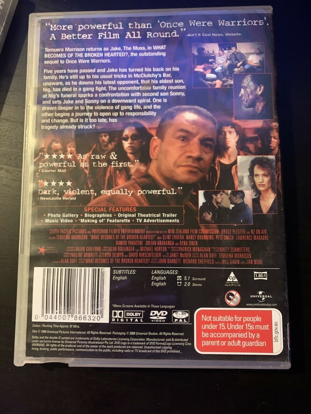 Once Were Warriors & What Becomes Of The Broken Hearted? (DVD, 1994) Region 4