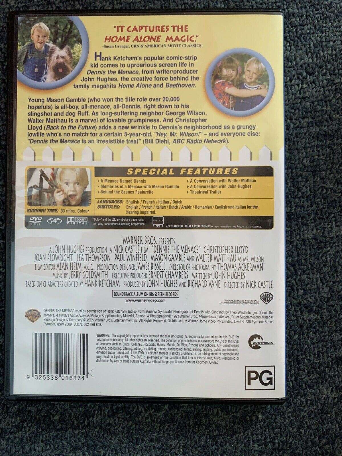 Dennis The Menace - Special Edition (DVD, 1993) Walter Matthau. Region 4