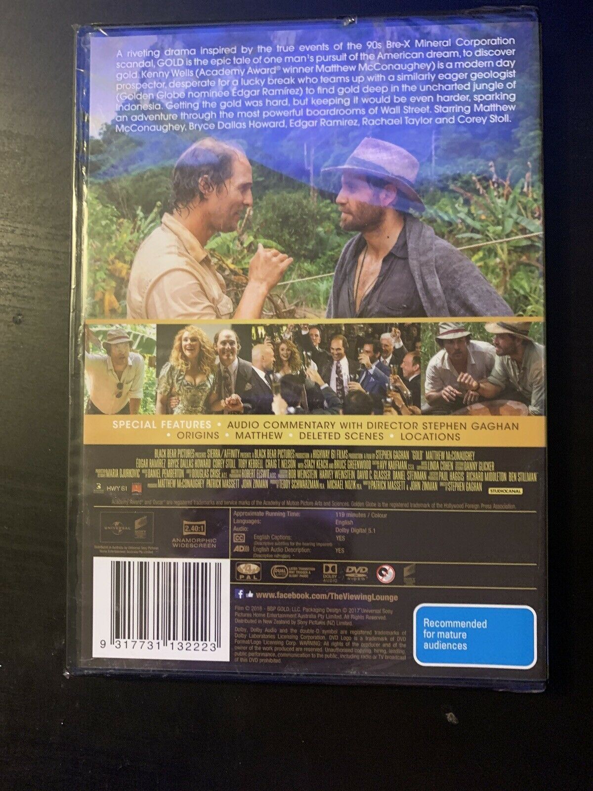 *New Sealed* Gold (DVD, 2016) True Story starring Matthew McConaughey. Region 4