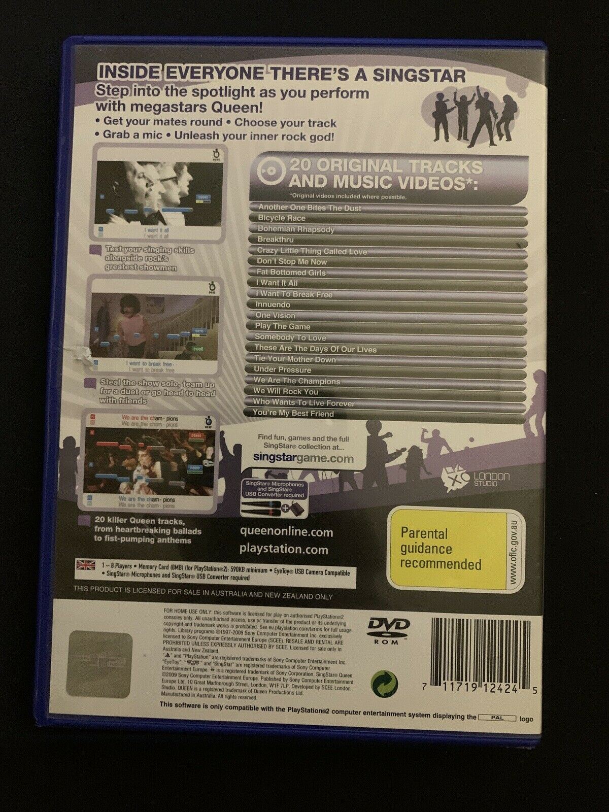 SingStar Queen - Sony PS2 Playstation 2 PAL Karaoke Game  With Manual