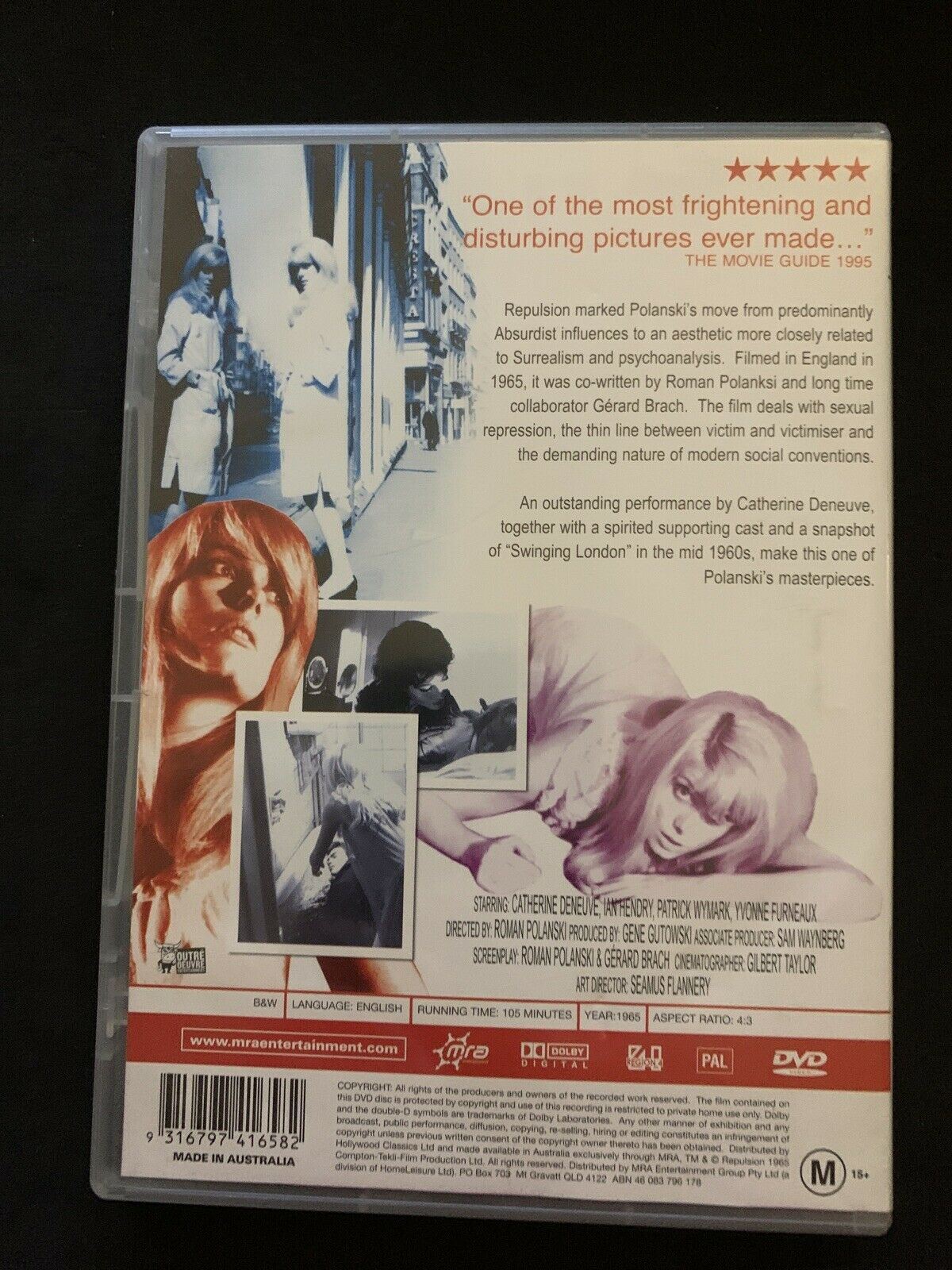 Repulsion (DVD, 1965) Roman Polanski, Catherine Deneuve, Ian Hendry. Region 4