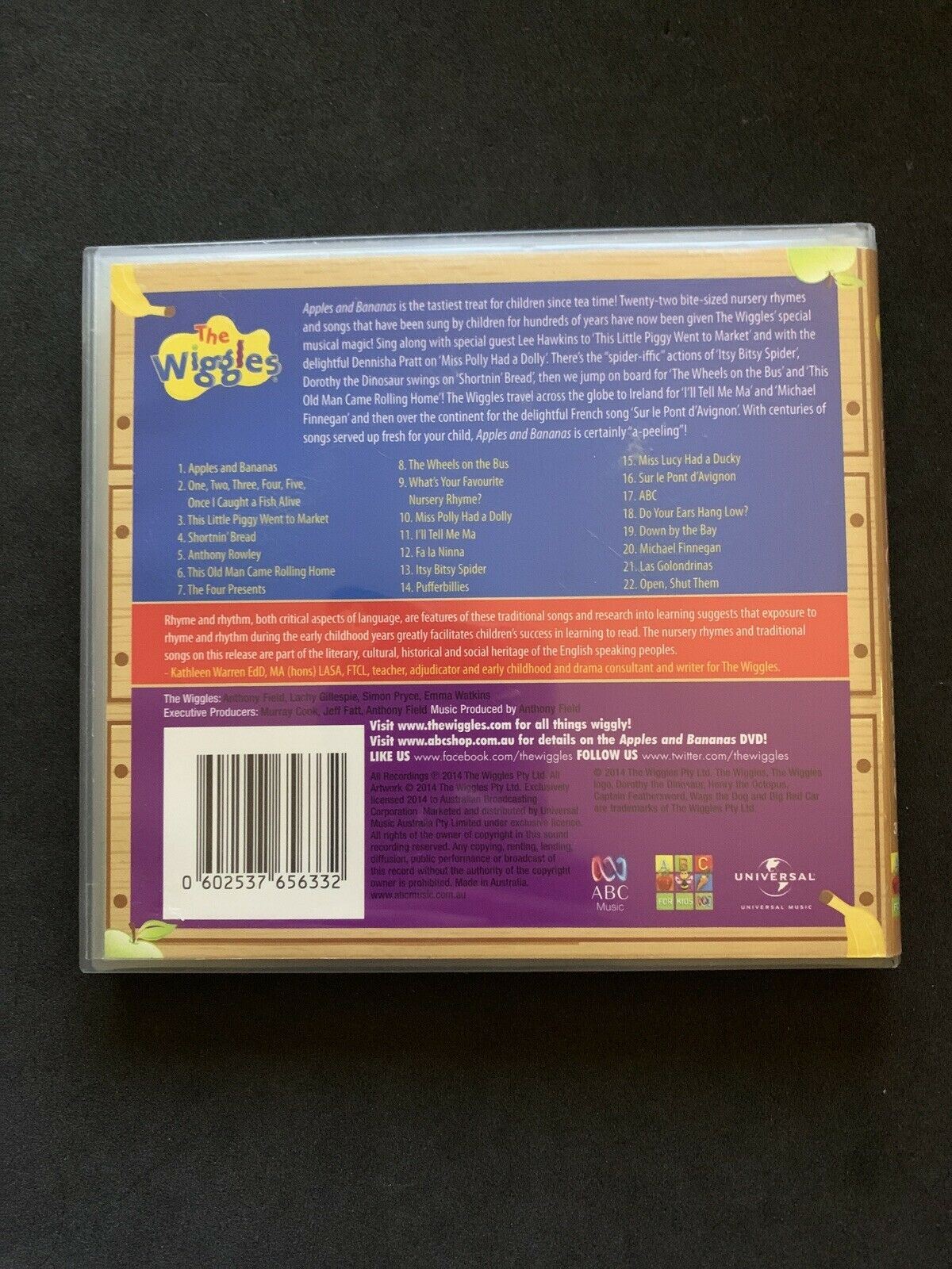 Apples & Bananas by The Wiggles (CD, ABC) A Wiggly Collection of Nursery Rhymes