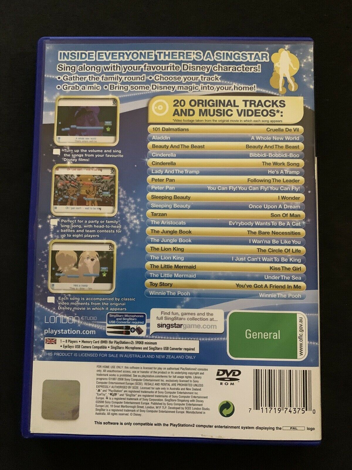Singstar Singalong With Disney - Sony Playstation 2 with Manual PAL
