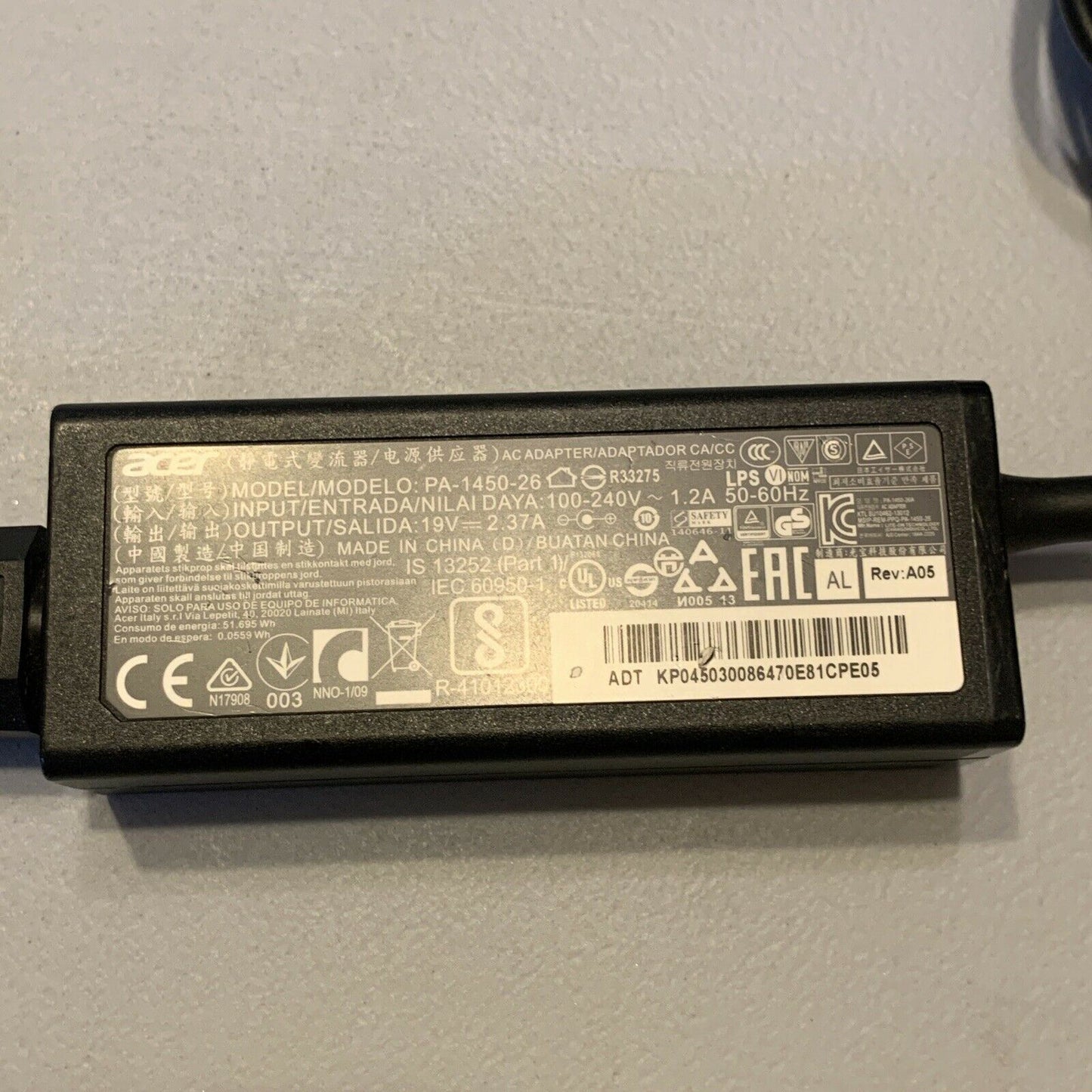 Genuine Acer PA-1450-26 AC Adapter 19v 2.37a Power Supply