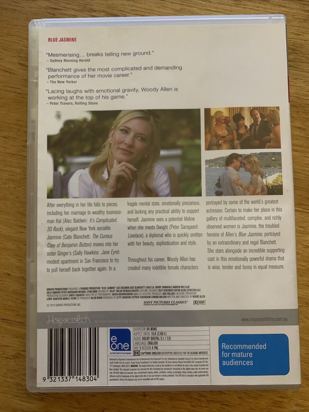 Blue Jasmine (DVD, 2013) Woody Allen, Cate Blanchett. Region 4