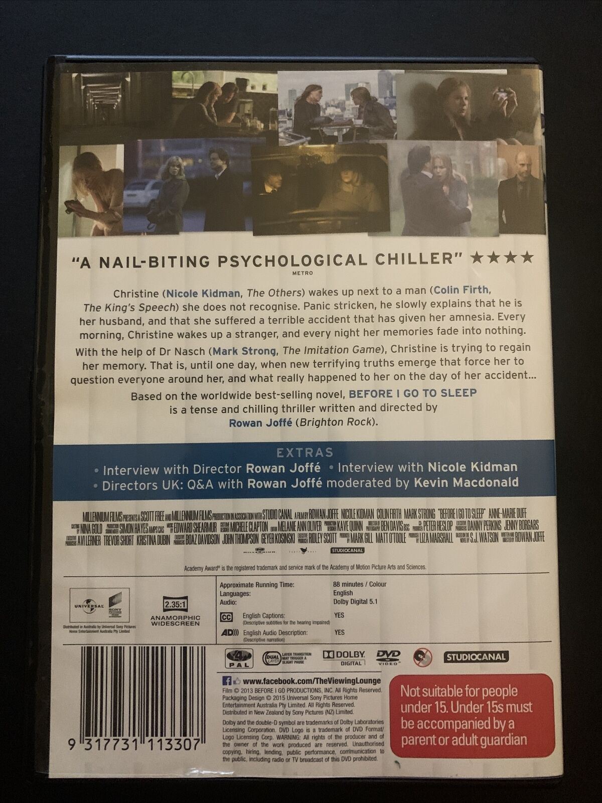 Before I Go To Sleep (DVD, 2014) Nicole Kidman, Colin Firth - Region 4