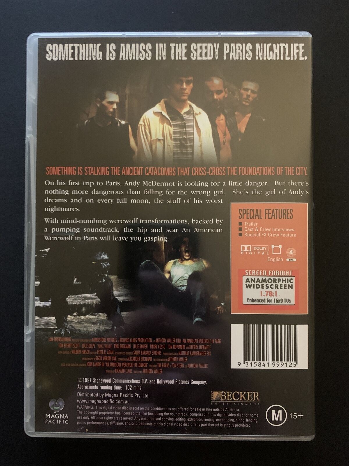 An American Werewolf In Paris (DVD, 1997) Tom Everett Scott, Julie Delpy Region4