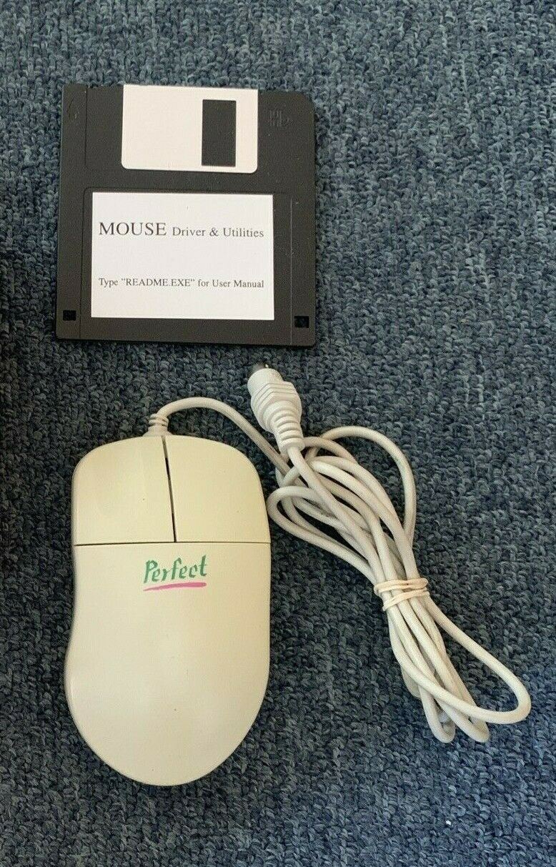 Vintage 2 Button PS/2 Mouse - Mechanical Ball