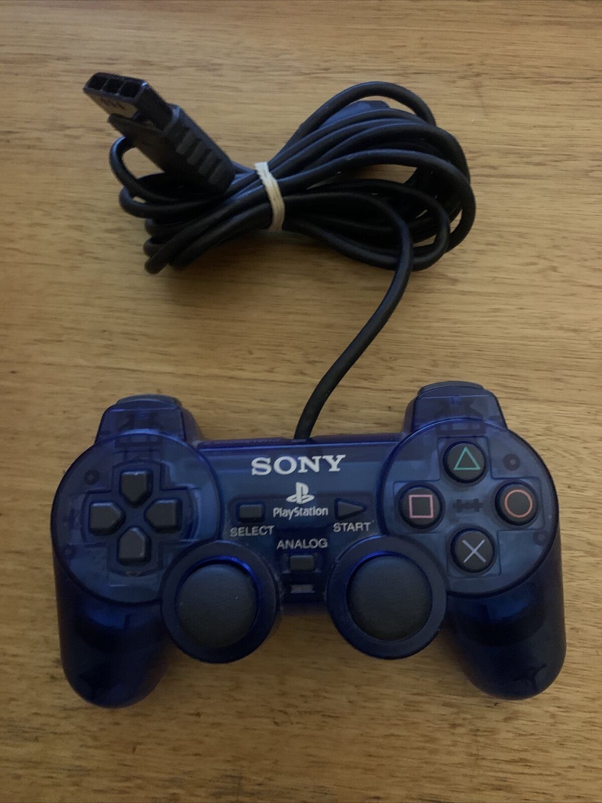 Official Sony PlayStation 2 Analog Controller - Transparent Blue SCPH-10010 RARE