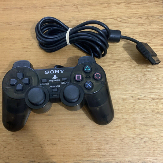 Genuine Sony Playstation DualShock 2 Controller Clear - Transparent Black *RARE*