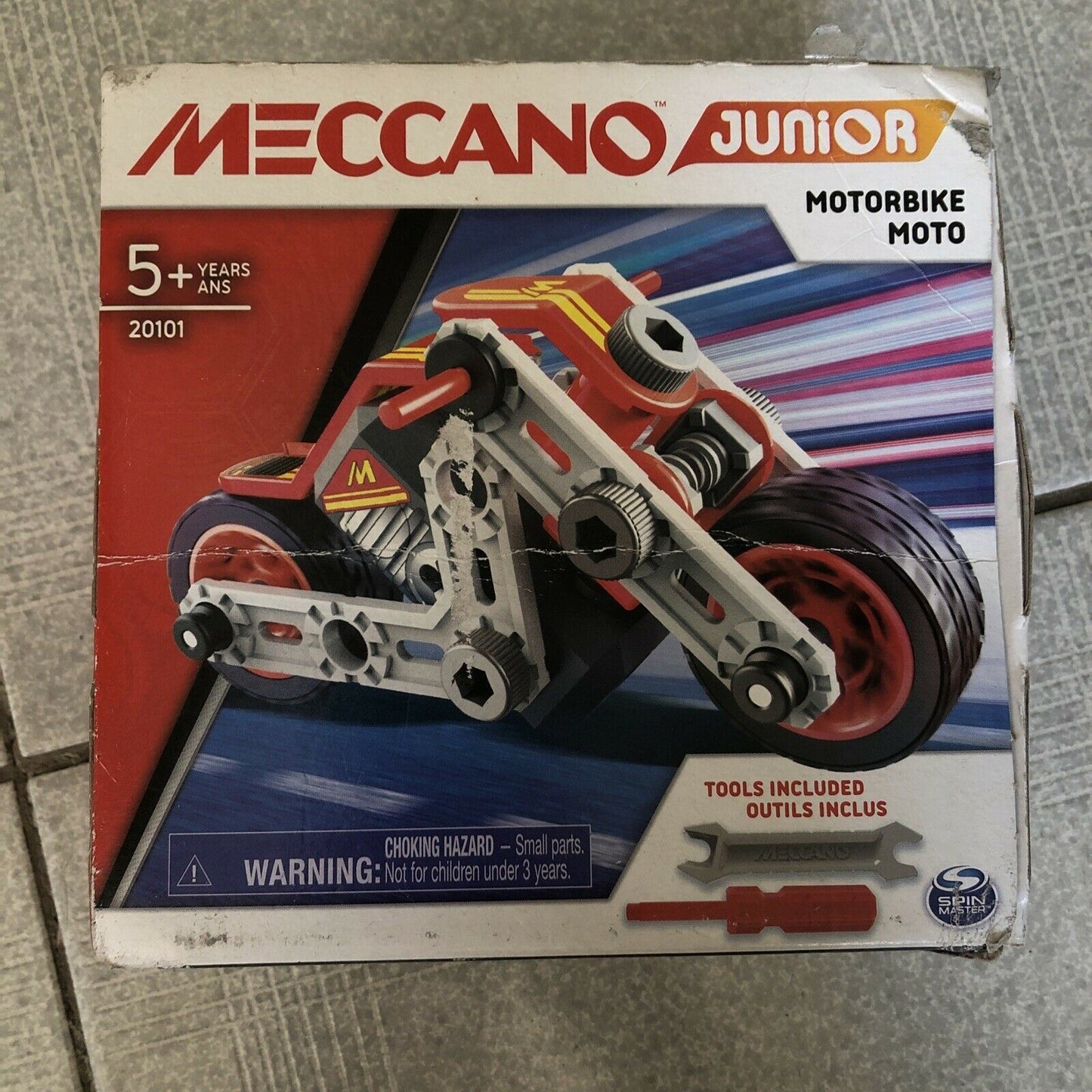 Meccano Junior Motorbike Moto Building Kit Steam 48 Parts 2 Tools Age 5+ 20101