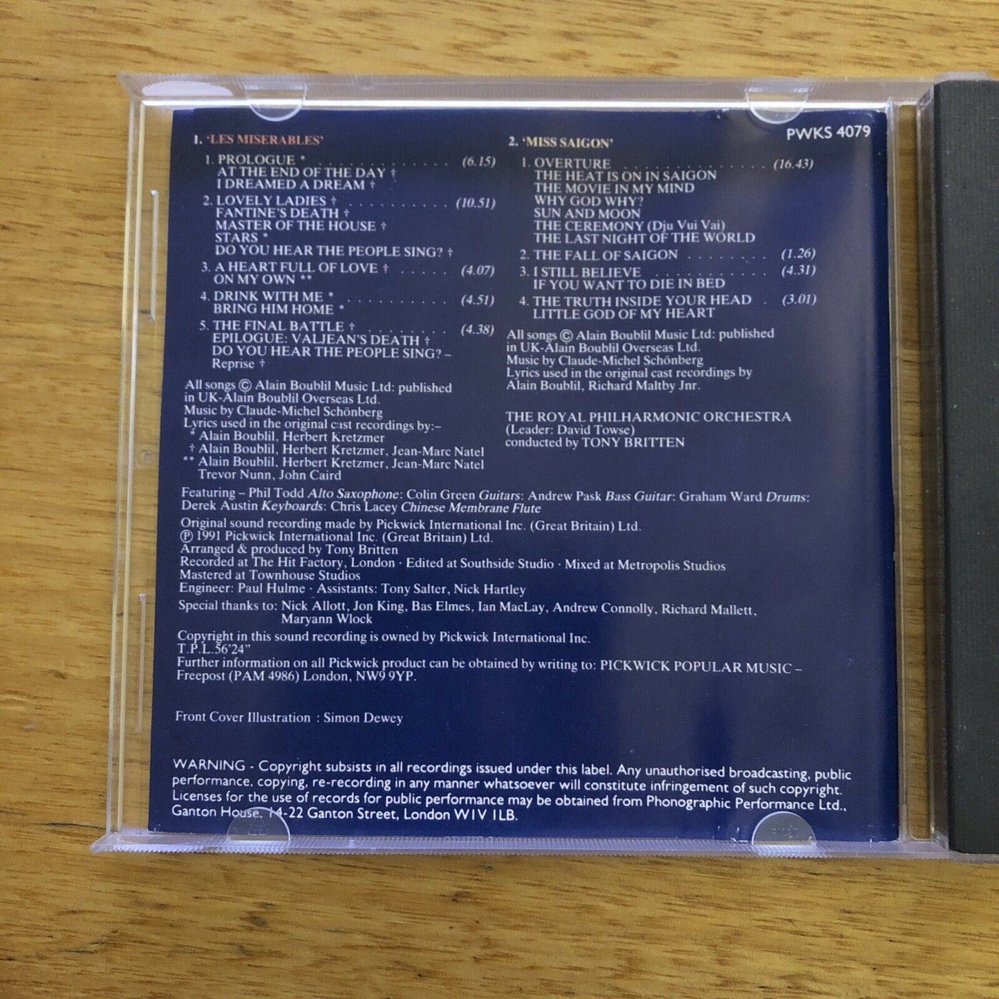 Miss Saigon & Les Miserables by Royal Philharmonic Orchestra (CD, 1991)