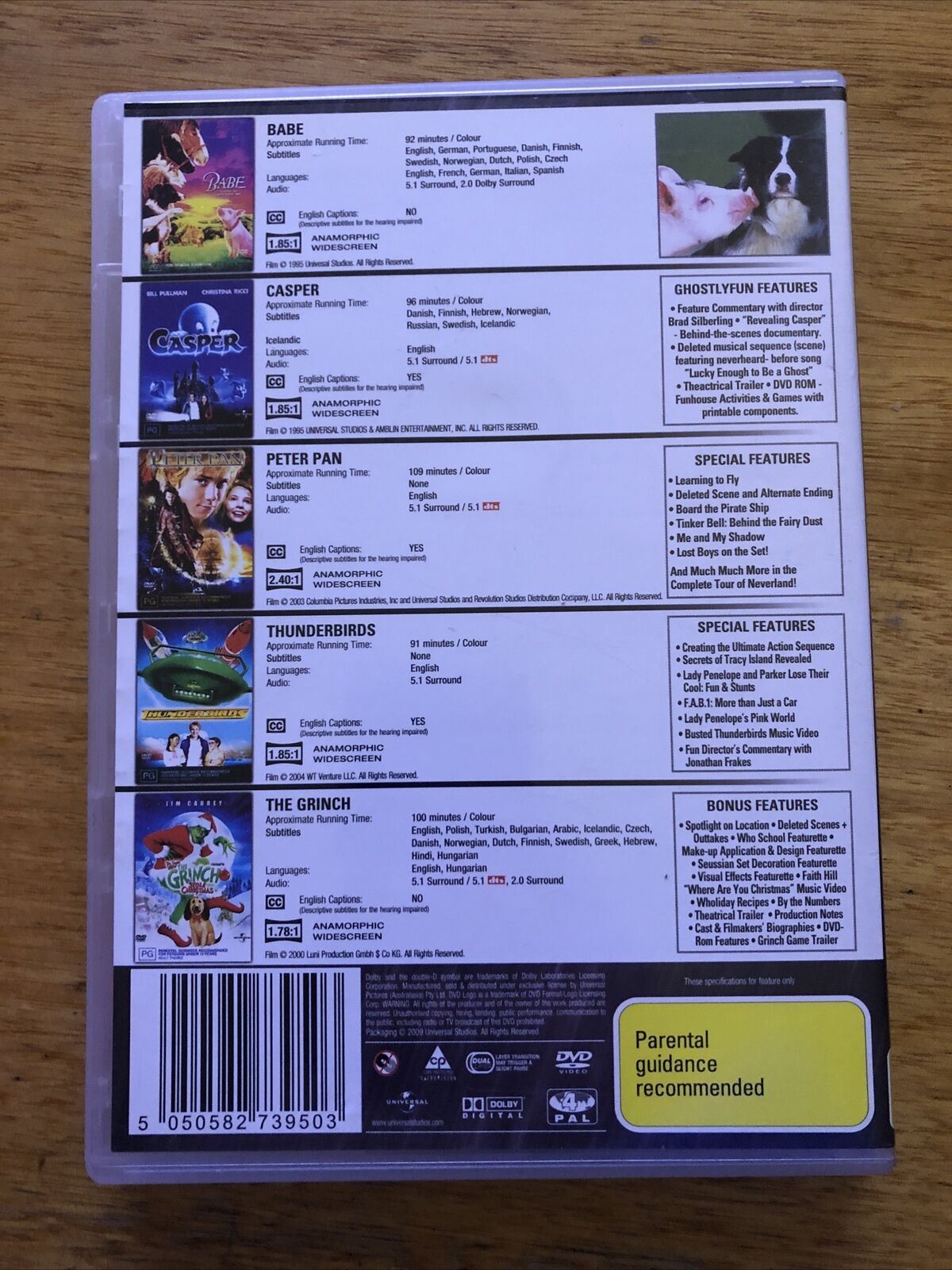 Kids Collection: Babe / Casper / Peter Pan / Thunderbirds / The Grinch DVD
