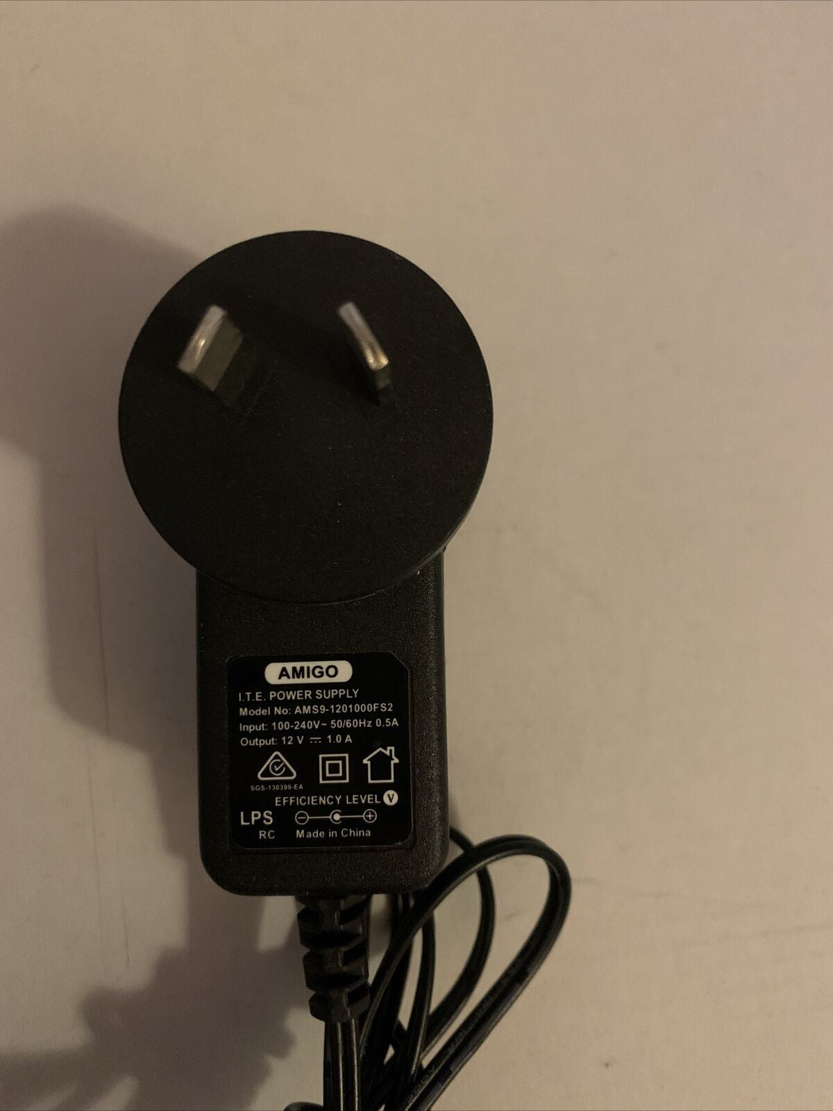 Amigo AMS9-1201000FS2 Power Supply 12v 1a AC Adapter