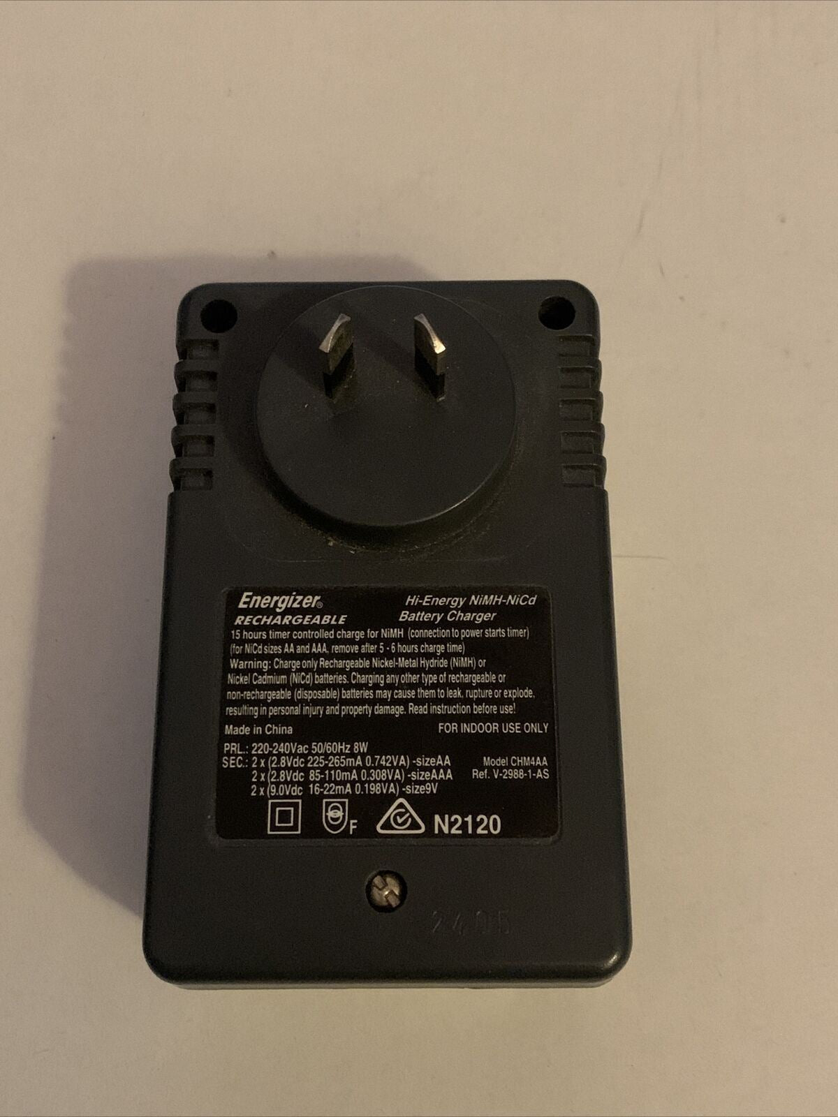 Energizer Rechargeable Compact Charger NiMH NiCd AA, AAA, 9V