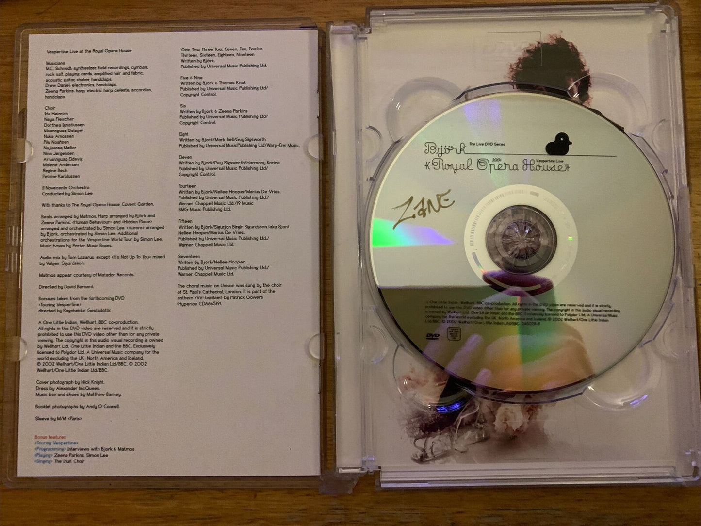 BJÖRK - Vespertine Live At The Royal Opera (DVD, 2004) All Regions