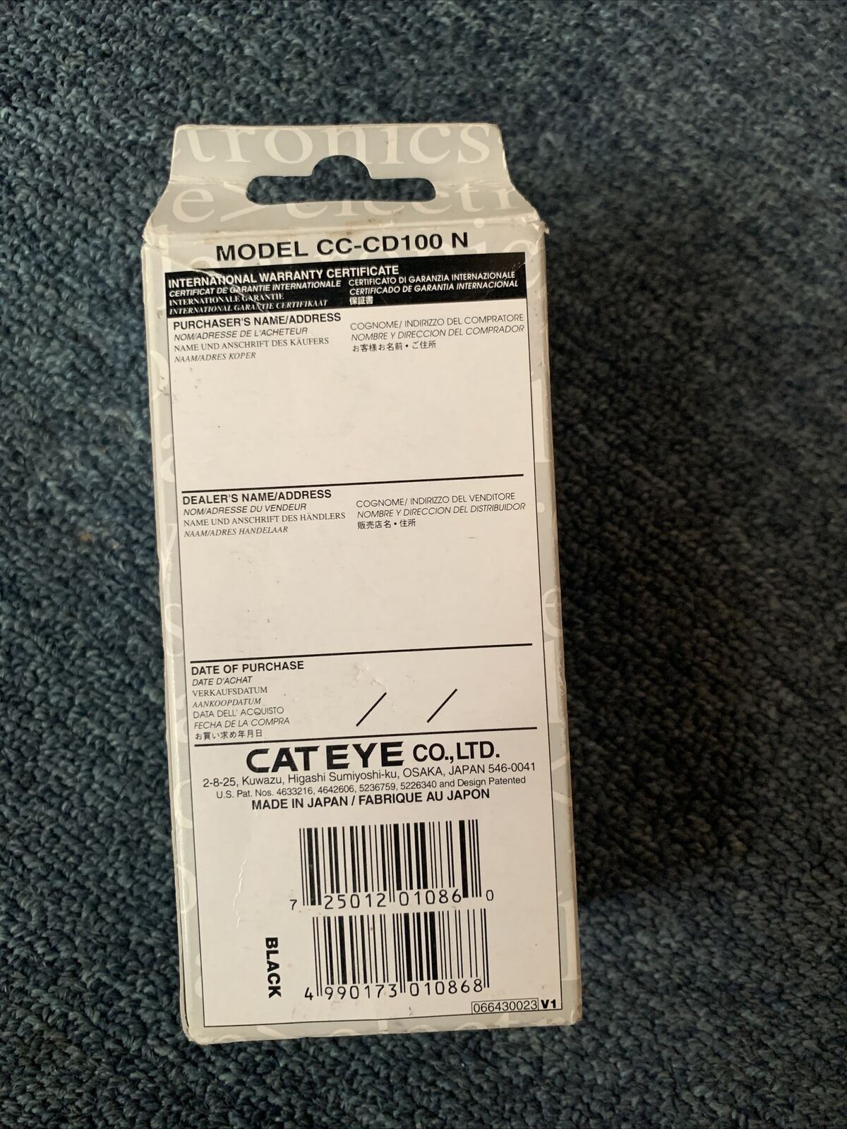 Cat Eye CC-CD100 N Cyclo Computer Speedometer, Trip Computer