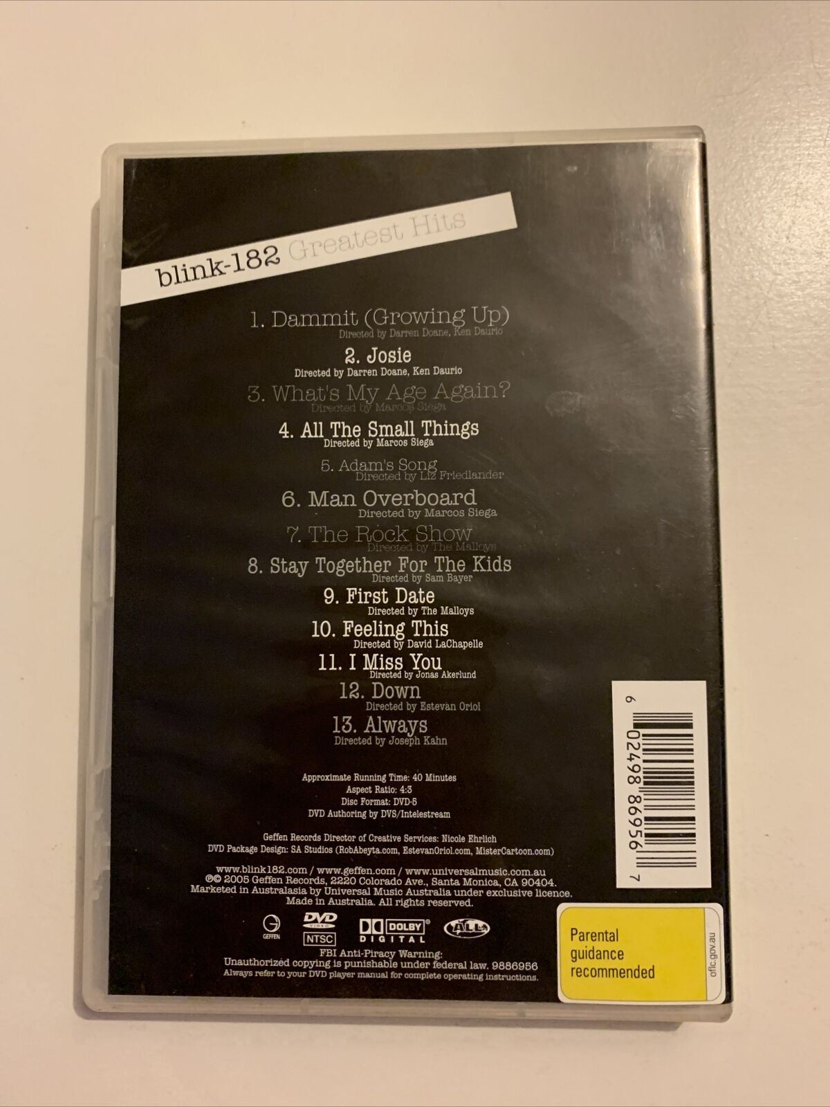 Blink 182: Greatest Hits (DVD, 2005) All Regions