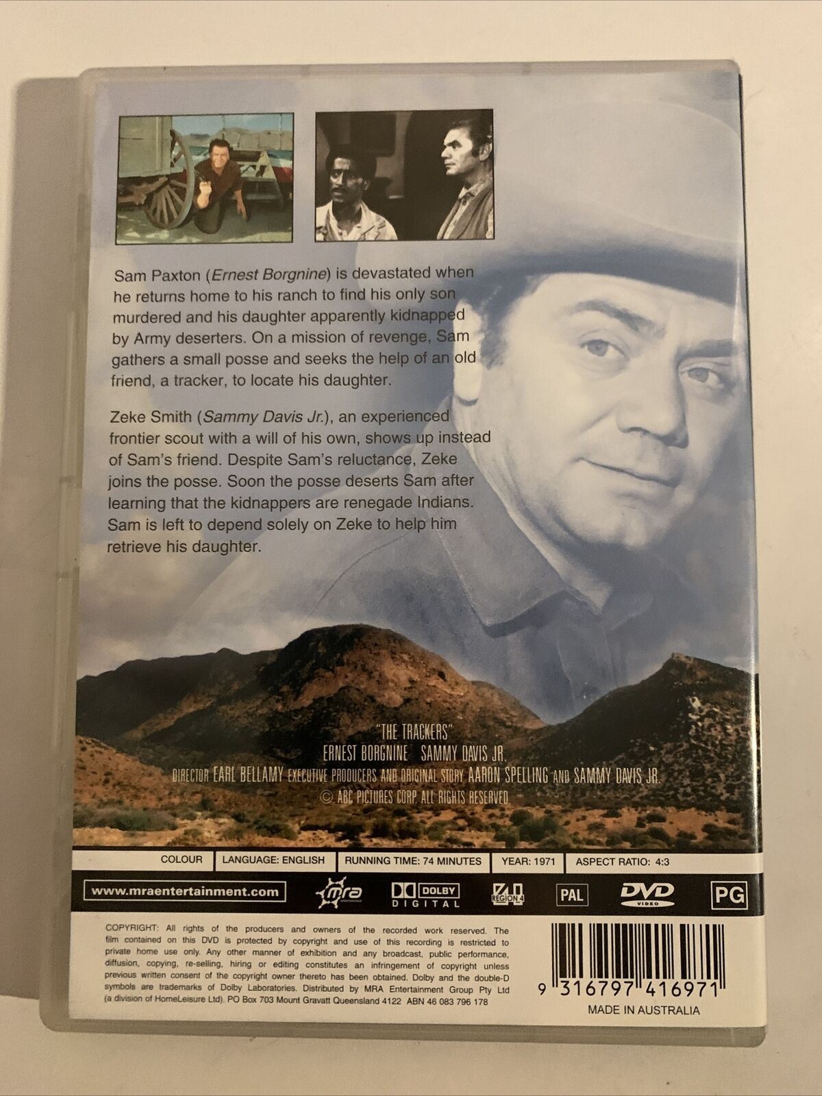 The Trackers (DVD, 1971) Sammy Davis Jr., Ernest Borgnine, Julie Adams. Region 4