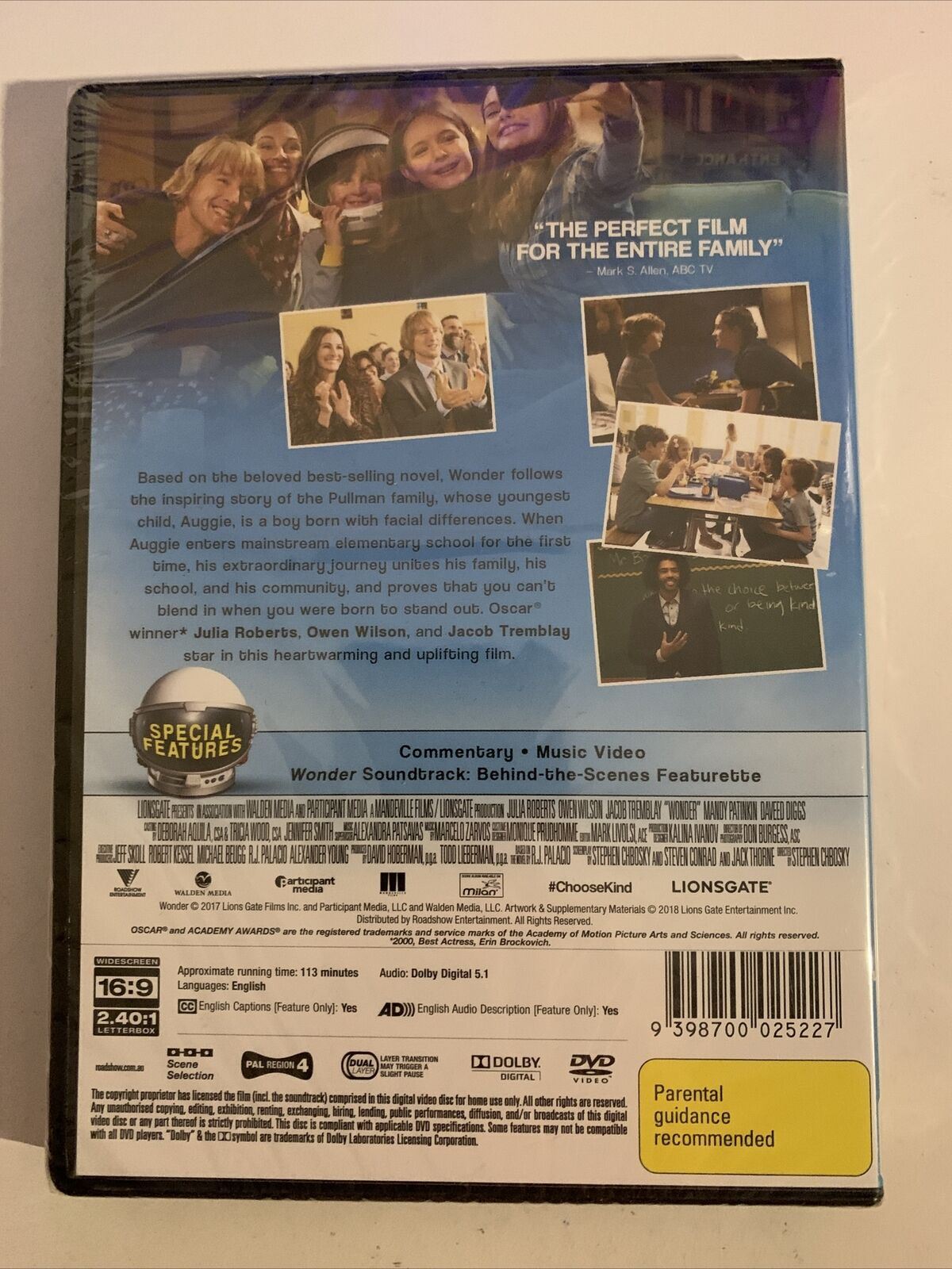 *New Sealed* Wonder (DVD, 2017) Jacob Tremblay, Owen Wilson. Region 4