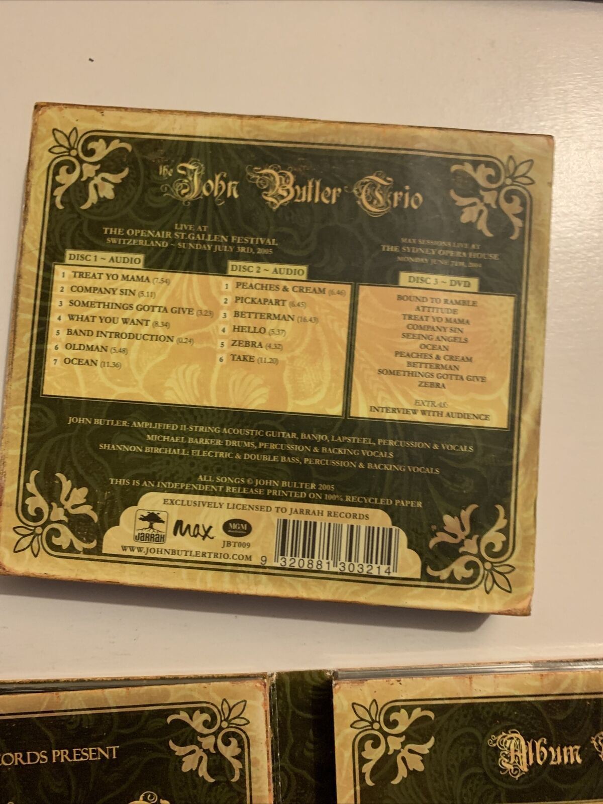 The John Butler Trio – Live At St. Galle - Limited Edition (2xCD + 1x DVD 2005)