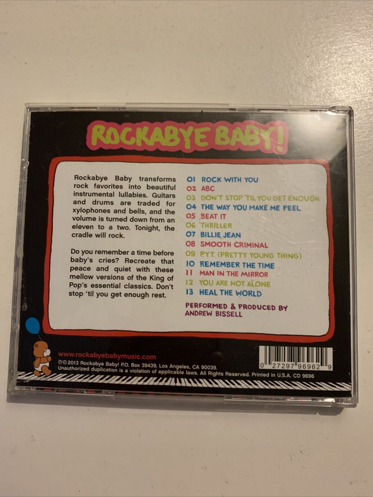 Rockabye Baby! Lullaby Renditions Of Michael Jackson (CD, 2013) Album