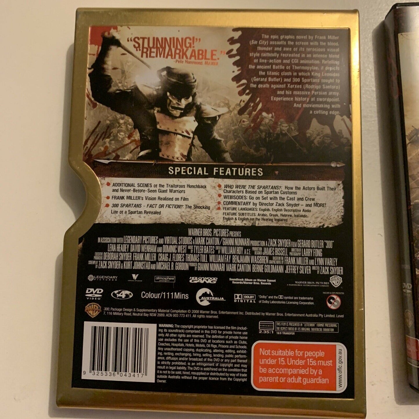 300 - 2-Disc Special Limited Steelbook Edition (DVD, 2007) Region 4