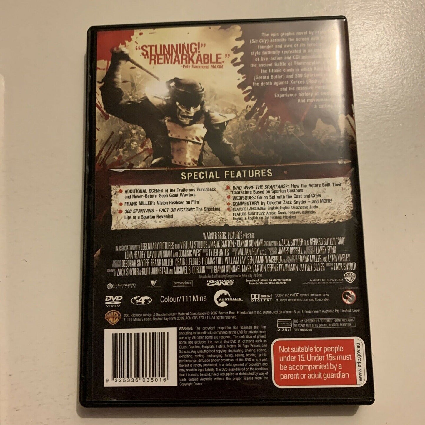 300 - 2-Disc Special Limited Steelbook Edition (DVD, 2007) Region 4