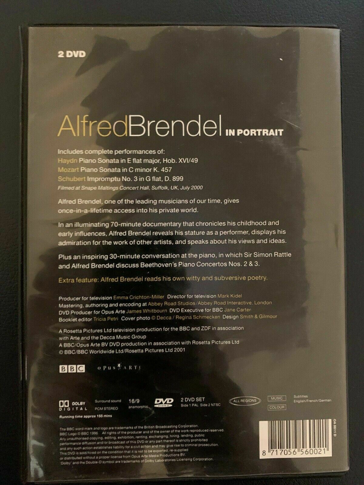Alfred Brendel In Portrait (DVD, 2-Disc) Music,Biography Documentary. All Region