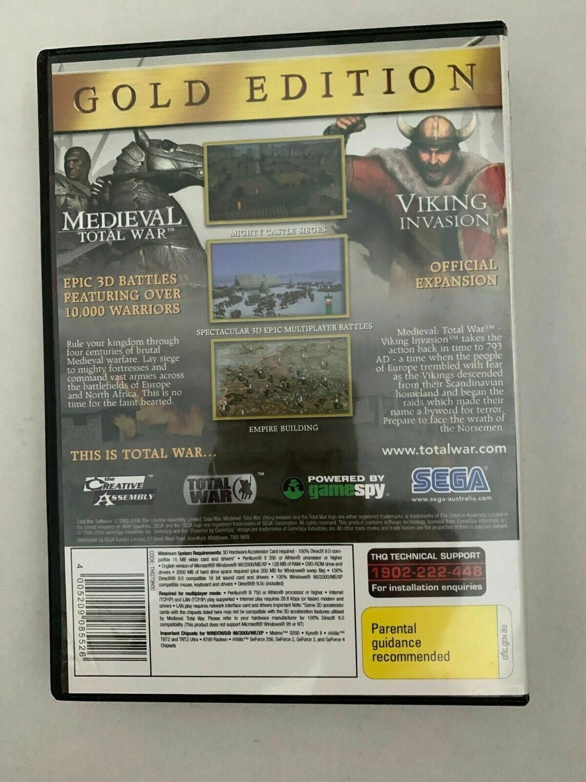 Mediaeval Total War Gold Edition & Viking - PC DVD Windows Game
