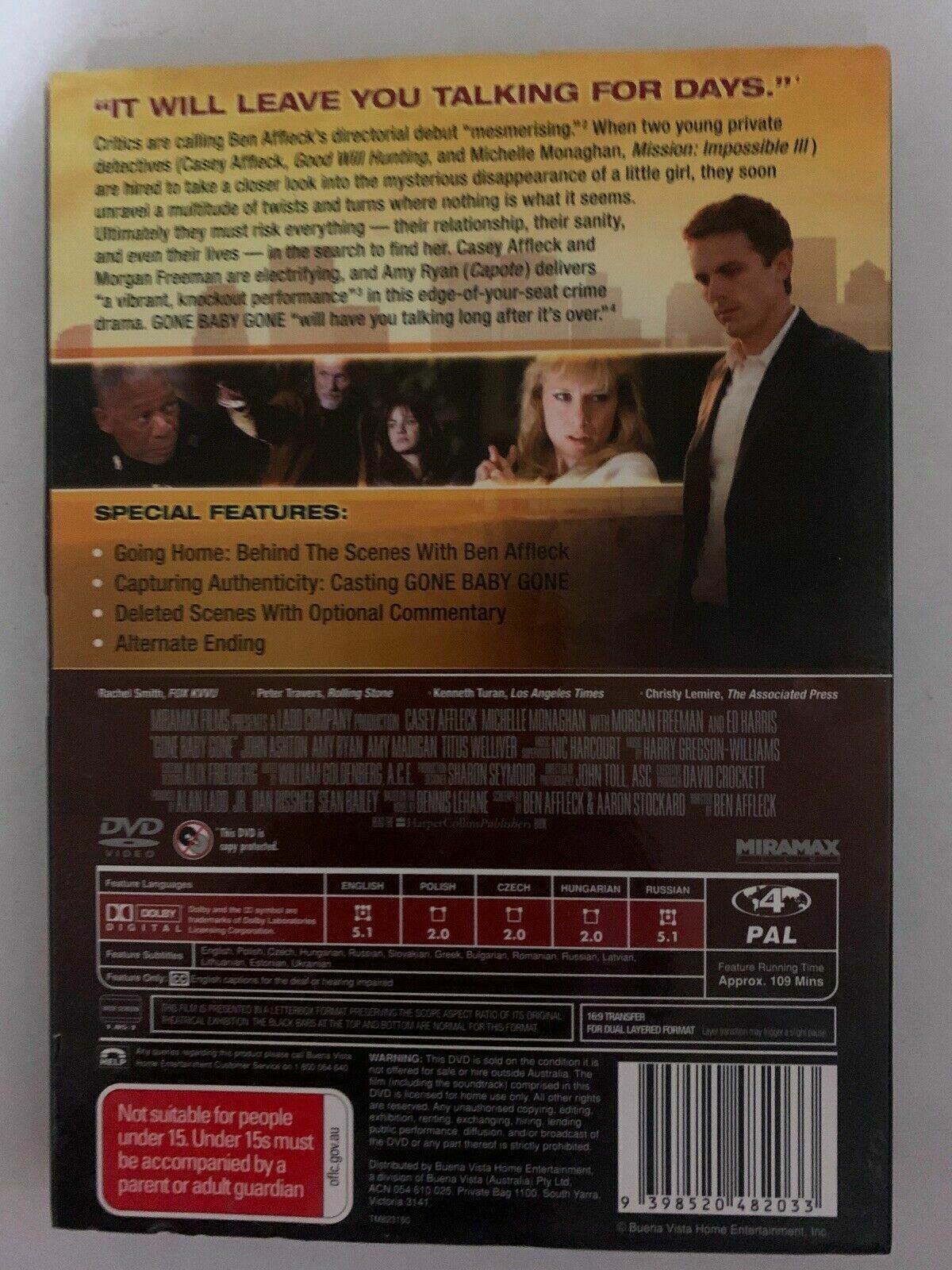 Gone Baby Gone (DVD, 2007) Casey Affleck, Morgan Freeman Region 4