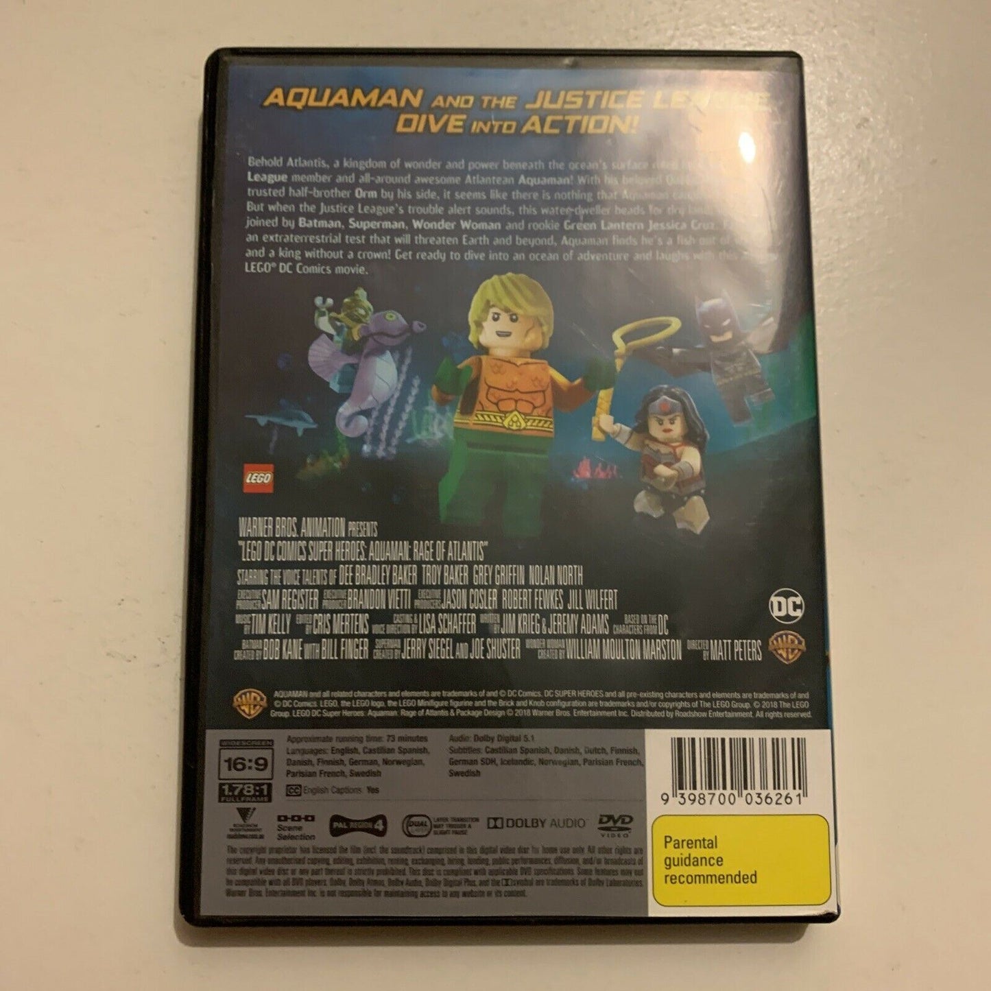 LEGO DC Comics Super Heroes - Aquaman: Rage Of Atlantis (DVD, 2018) Region 4