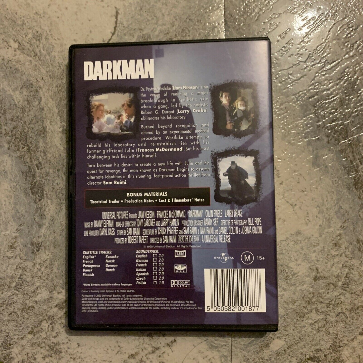 Darkman (DVD, 1990) Liam Neeson, Frances McDormand, Colin Friels, Region 4