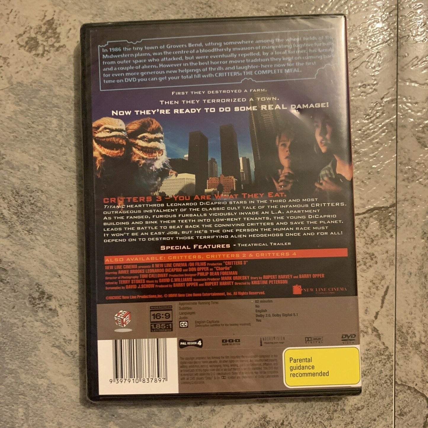 *New Sealed* Critters 3 (DVD, 1991) Leonardo DiCaprio, John Calvin. Region 4