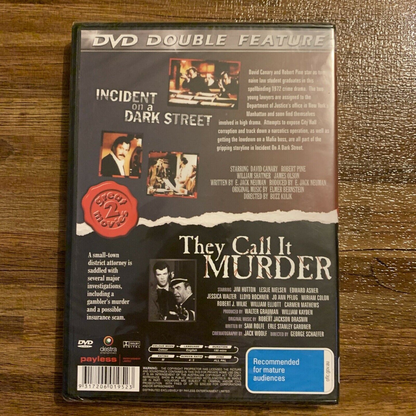 *New Sealed* Incident on a Dark Street & They Call It Murder DVD All Region