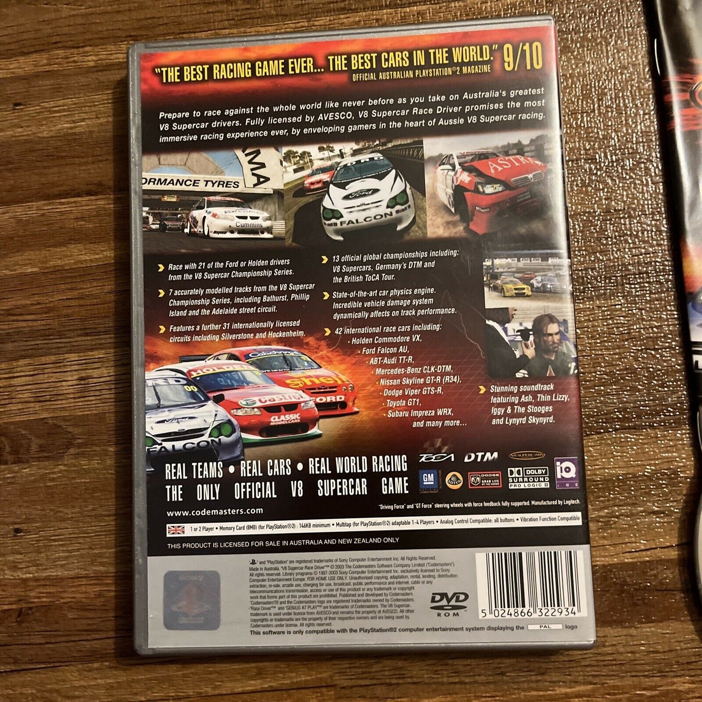 V8 Supercars Australia Race Driver ~ PS2 GAME ~ PAL ~ Complete with Manual