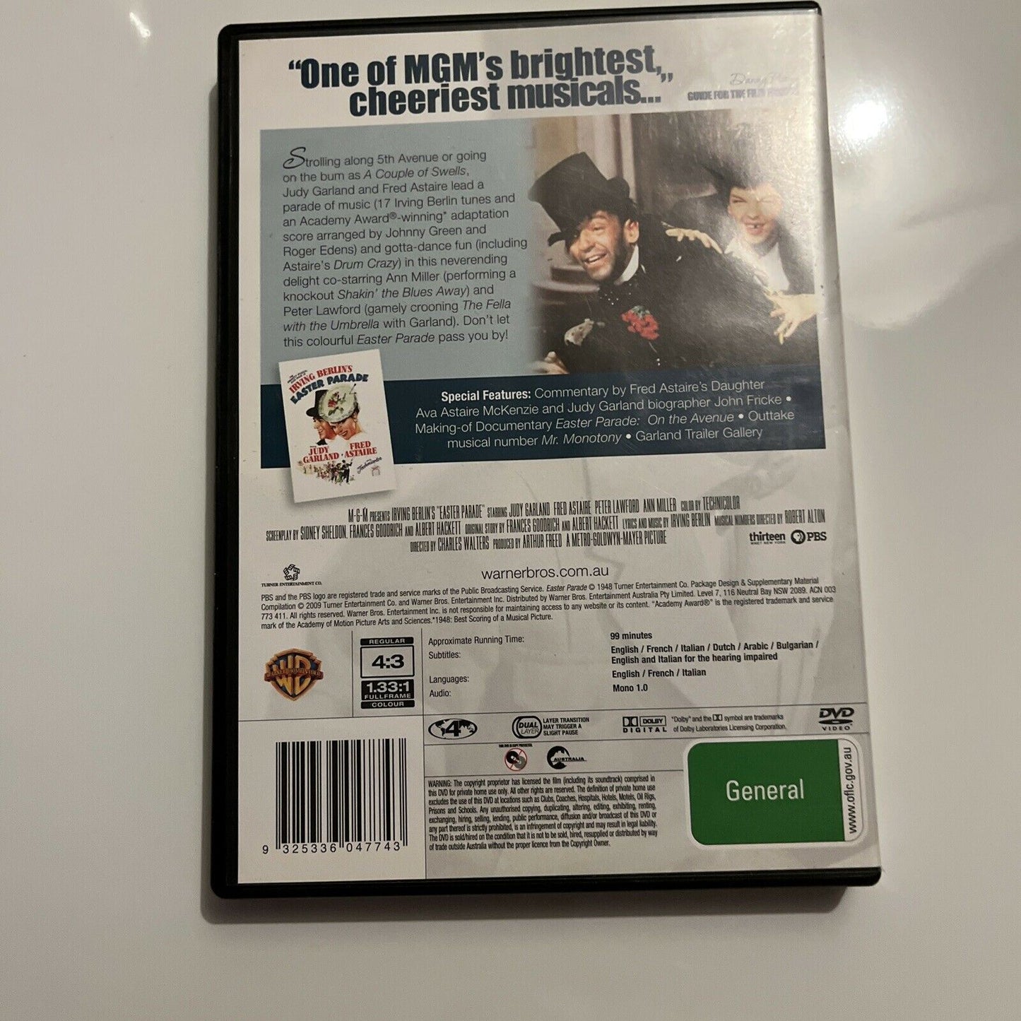 Easter Parade (DVD, 1948) Fred Astaire, Judy Garland. Region 4