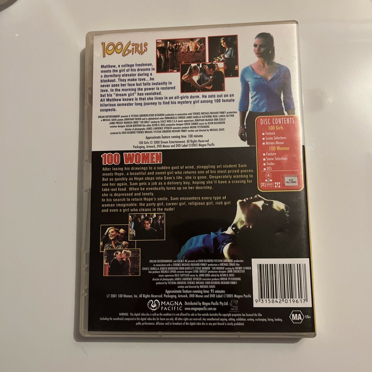100 Girls / 100 Women (DVD, 2005, 2-Disc) Jonathan Tucker Region 4