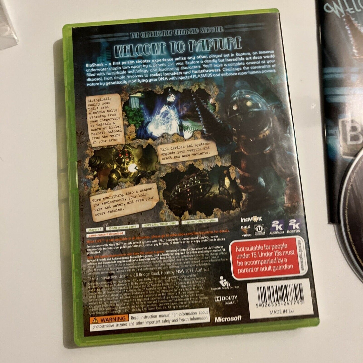 Bioshock Xbox 360 Game Complete With Manual PAL