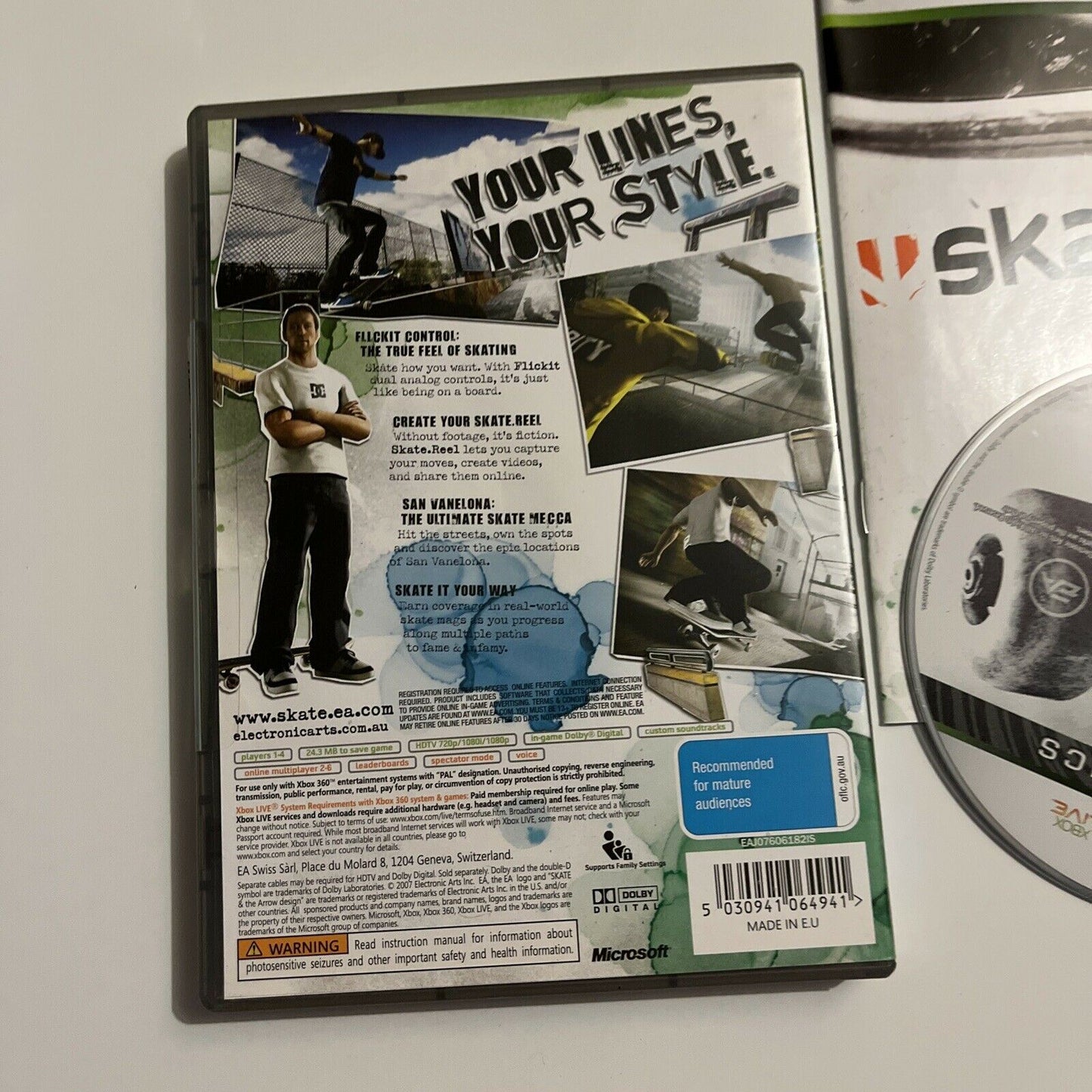 SKATE - Xbox 360 With Manual PAL