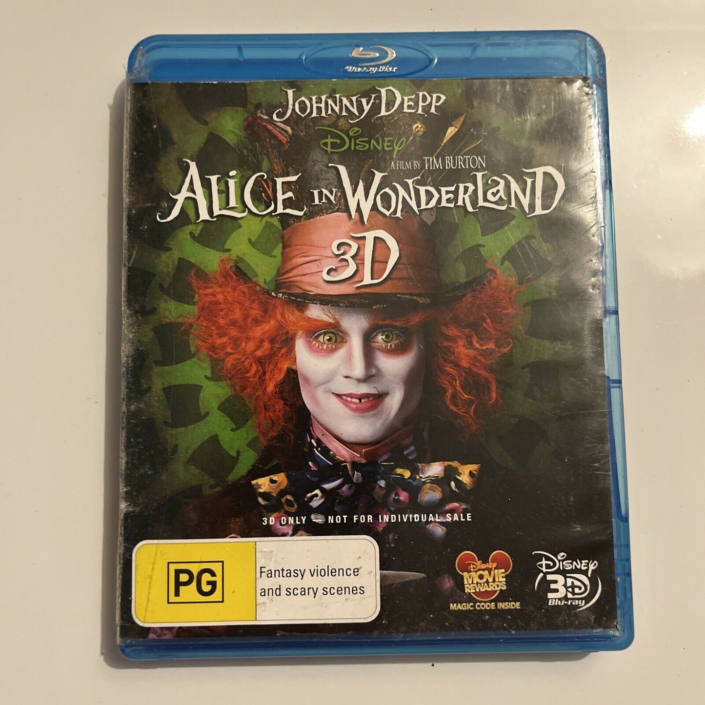 Alice In Wonderland 3D (Bluray 3D, 2010) Johnny Depp, Mia Wasikowska All Regions
